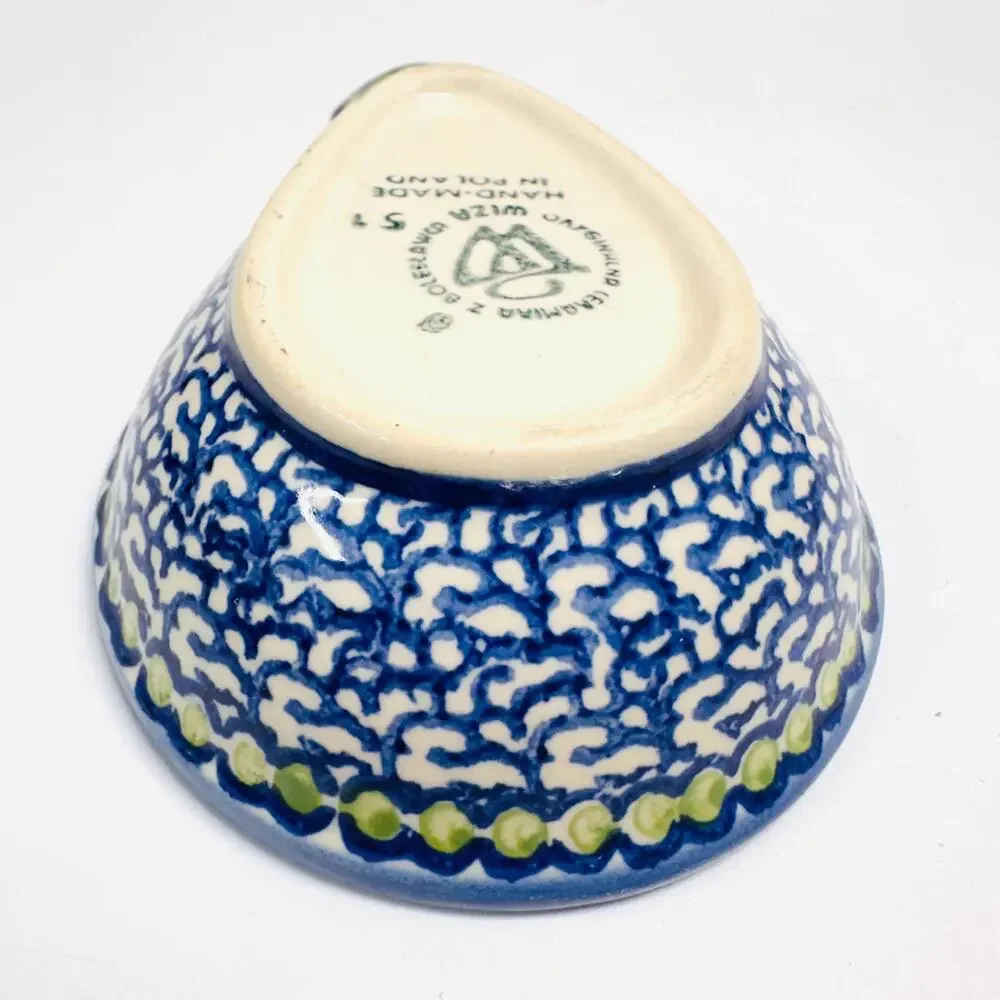 Wiza Boleslawiec Ceramika Polish Pottery Spoon Rest Made in Poland Blue Green